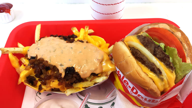 In-N-Out burger with sauce