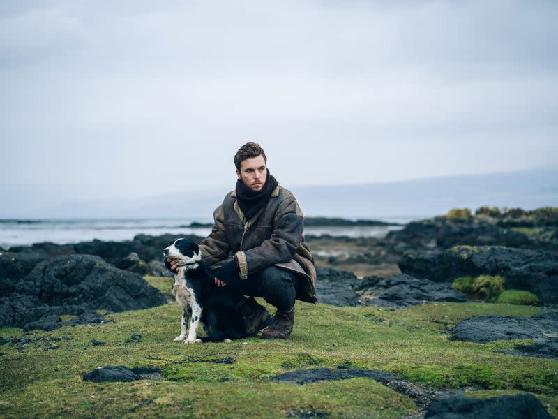 Actor Tom Hughes is seen on set of "Shepherd" movie