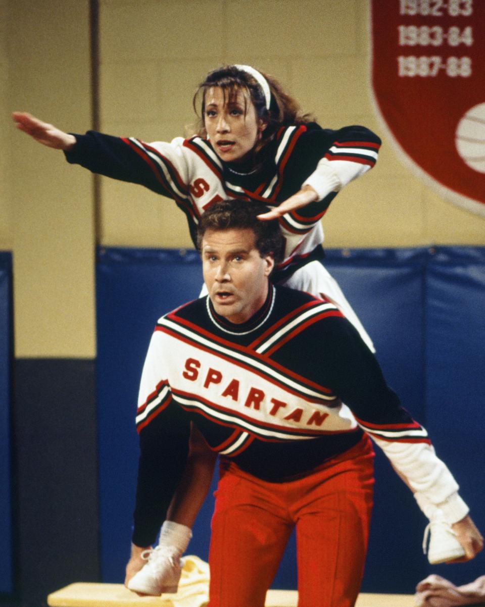 Will Ferrell as Craig Buchanan, Cheri Oteri as Arianna during "Basketball Game" skit on December 16, 1995