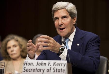 U.S. Secretary of State John Kerry presents the administration's case for U.S. military action against Syria to a Senate Foreign Relations Committee hearing in Washington September 3, 2013. REUTERS/Joshua Roberts