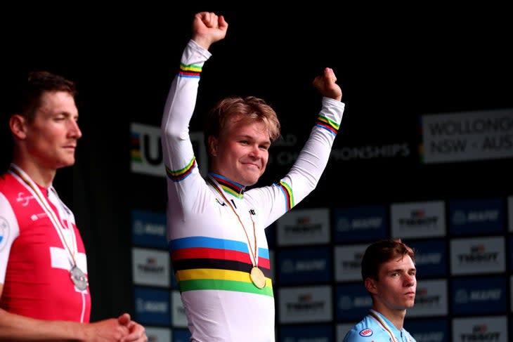 <span class="article__caption">Foss topped the podium over Kung and Evenepoel.</span>