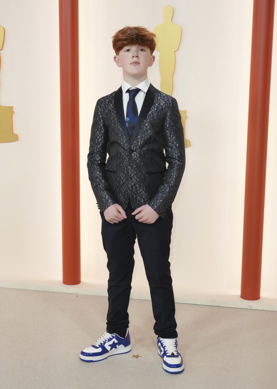 Gregory Mann arrives at the Oscars on Sunday, March 12, 2023, at the Dolby Theatre in Los Angeles. (Photo by Jordan Strauss/Invision/AP)