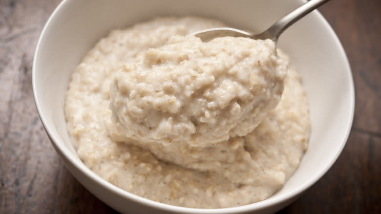 Bowl of plain oatmeal
