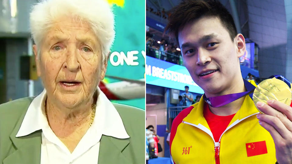 Dawn Fraser called out Sun Yang after his controversy actions at the world championships. Image: Today Show/Getty