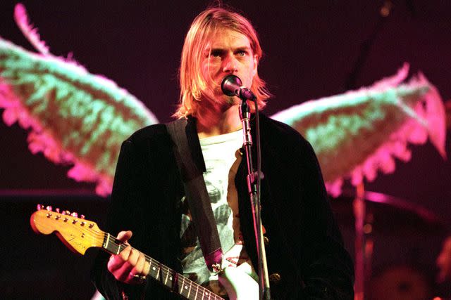 <p>Jeff Kravitz/FilmMagic</p> Kurt Cobain.