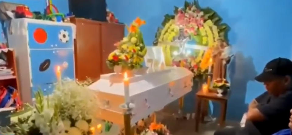 Picture shows the coffin of Norma Lizbeth in Teotihuacn, Mexico. 