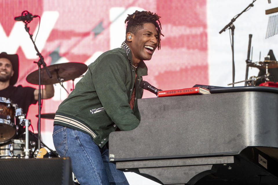 FILE - Jon Batiste performs during the Bourbon and Beyond Music Festival in Louisville, Ky., on Sept. 17, 2023. (Photo by Amy Harris/Invision/AP, File)