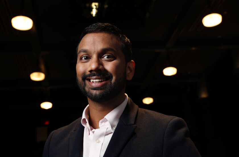 LOS ANGELES, CA-OCTOBER 9, 2017: Snehal Desai, the artistic director at East West Players, the Asian American theater based in Little Tokyo, is photographed inside the playhouse on October 9, 2017. (Mel Melcon/Los Angeles Times)