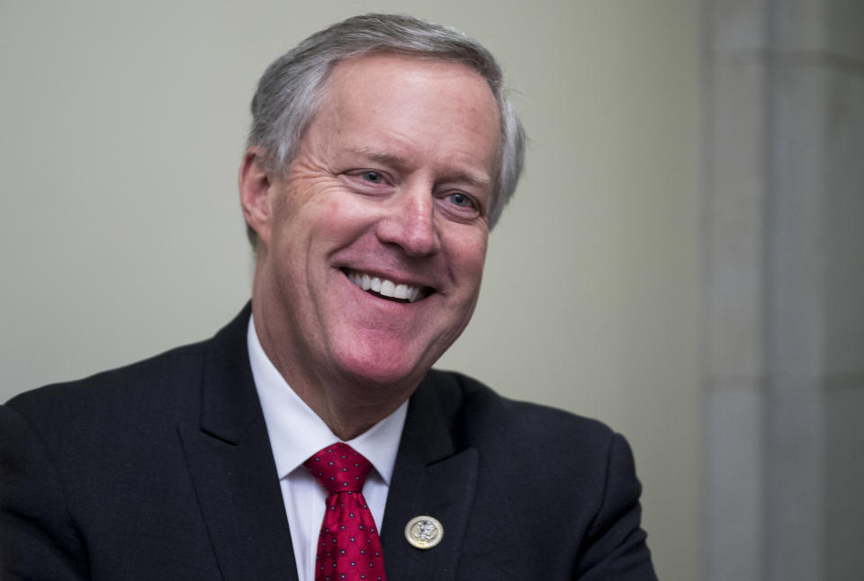 Rep. Mark Meadows (R-N.C.), chairman of the conservative House Freedom Caucus, says there are "subplots" to the agreement on the short-term funding bill. (Photo: Bill Clark/CQ Roll Call via Getty Images)