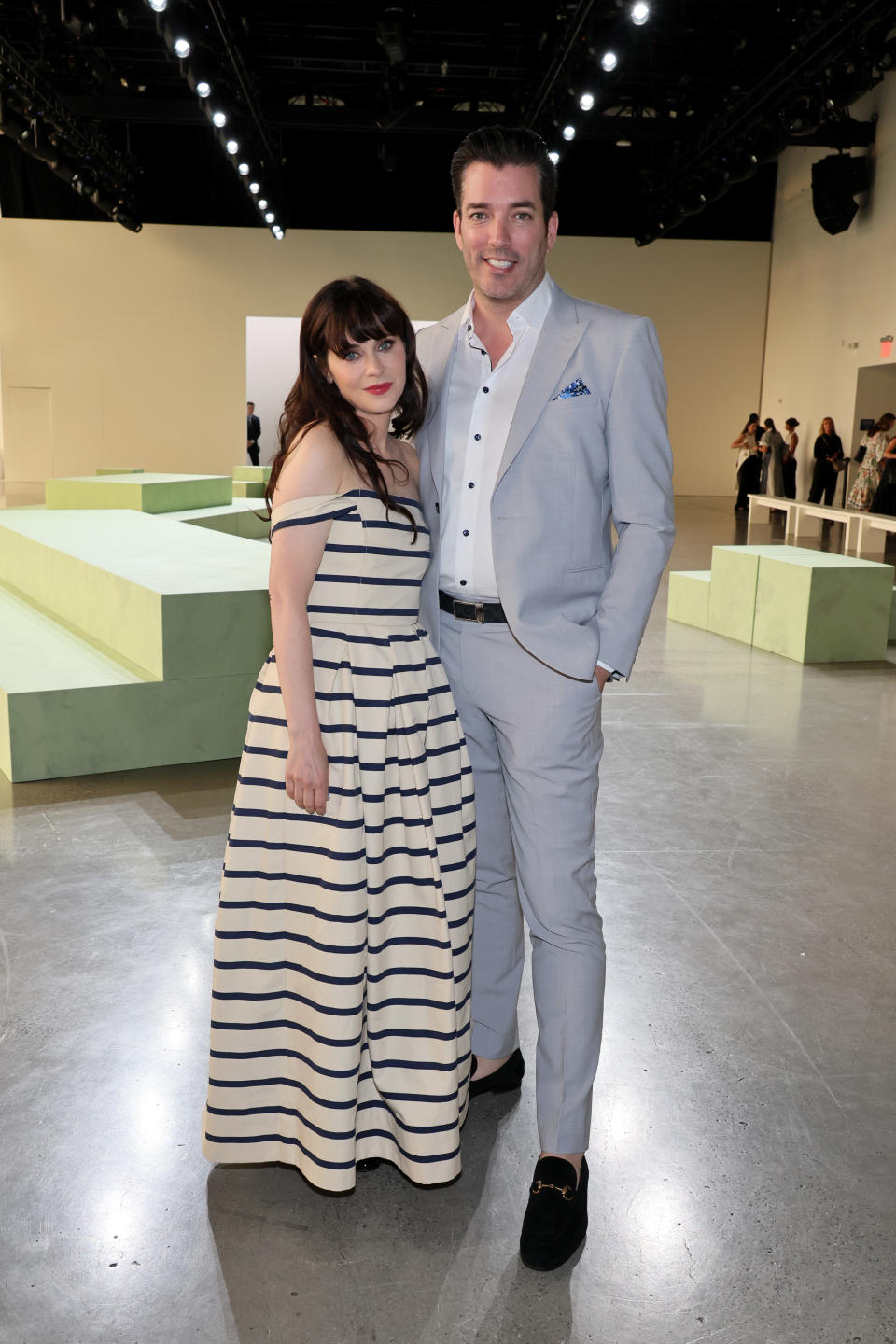 NEW YORK, NEW YORK - SEPTEMBER 11: Zooey Deschanel and Jonathan Silver Scott attend the Rosie Assoulin Presentation during New York Fashion Week - September 2023: The Shows at Gallery at Spring Studios on September 11, 2023 in New York City. (Photo by Dia Dipasupil/Getty Images for NYFW: The Shows )