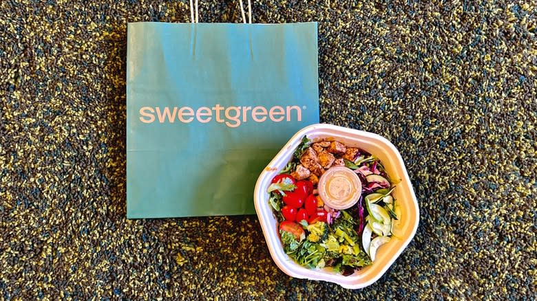 sweetgreen salad bowl and bag