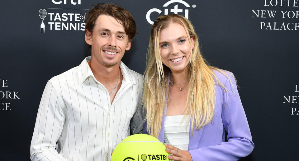 Aussie star Alex de Minaur and British player Katie Boulter are one of the latest power couples in world tennis. Pic: Getty