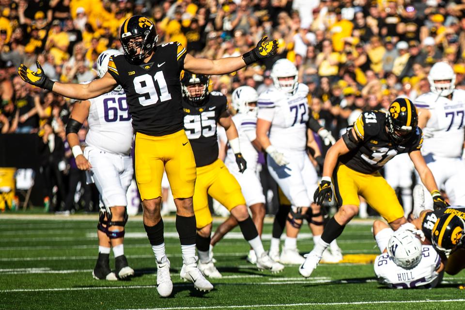 Iowa defensive lineman Lukas Van Ness.