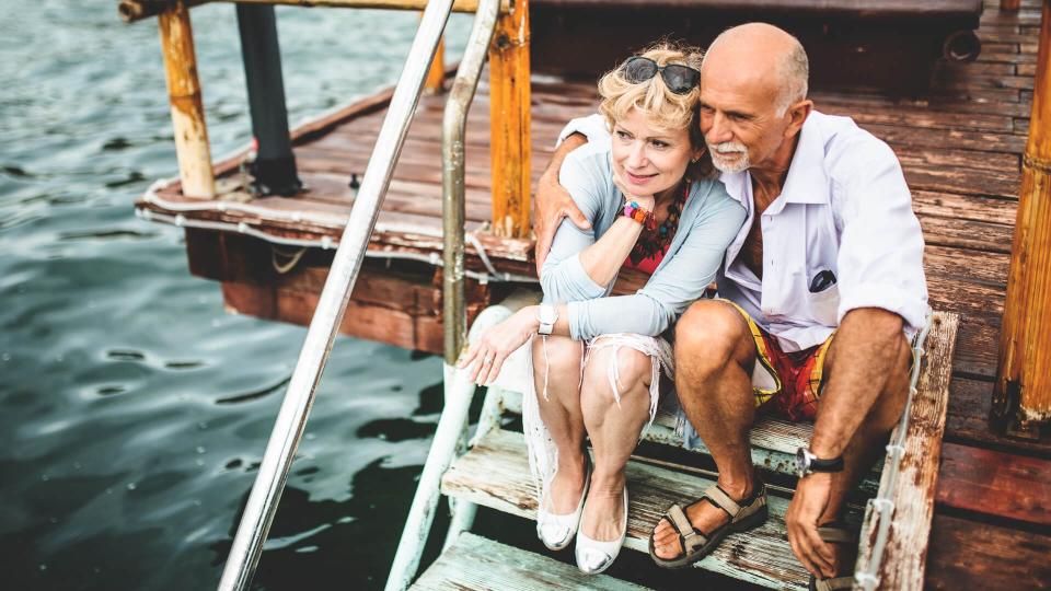 couple sitting on the jetty