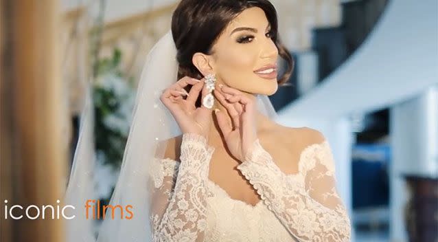 The bride's gown was reportedly designed by Steven Khalil. Source: Iconic Films/ YouTube