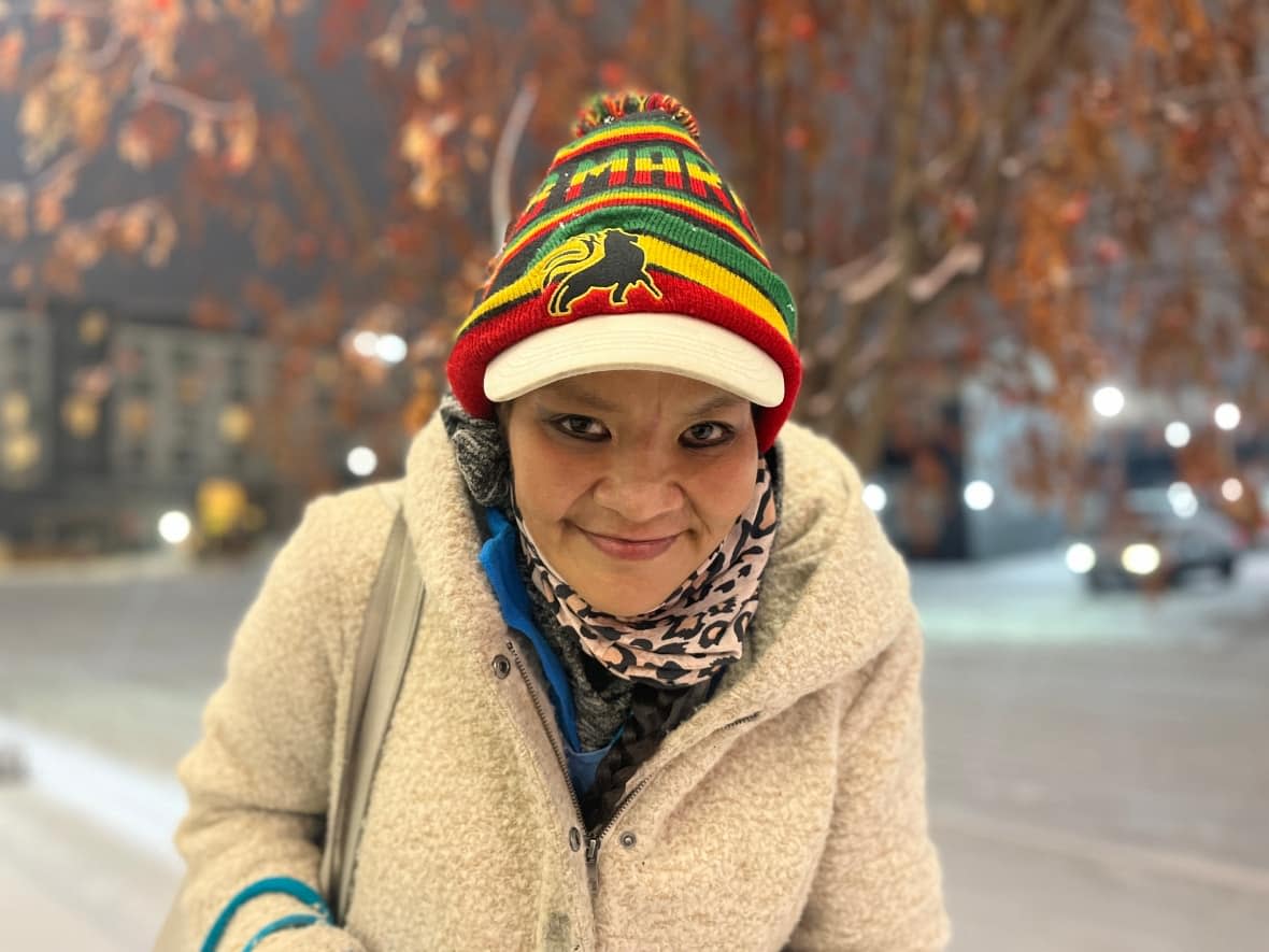 Melanie Joseph, pictured here on Nov 20, 2022, says the City of Prince George asked her to provide receipts for the sleeping bags and other household items they threw out without her consent in order to receive compensation.  (Kate Partridge/CBC - image credit)