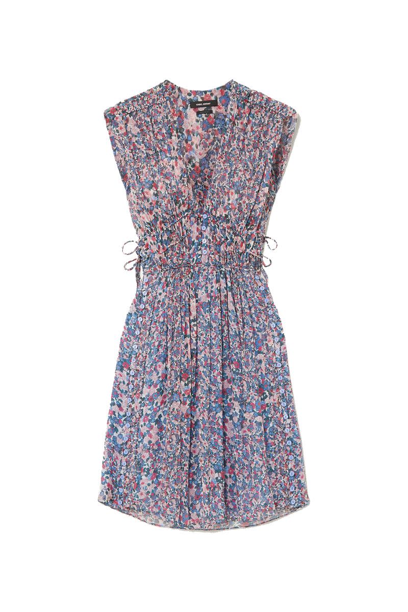 Isabel Marant Button Detailed Pleated Floral Dress