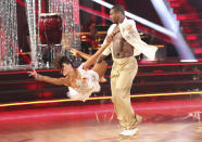 Karina Smirnoff and Jacoby Jones perform on "Dancing With the Stars."