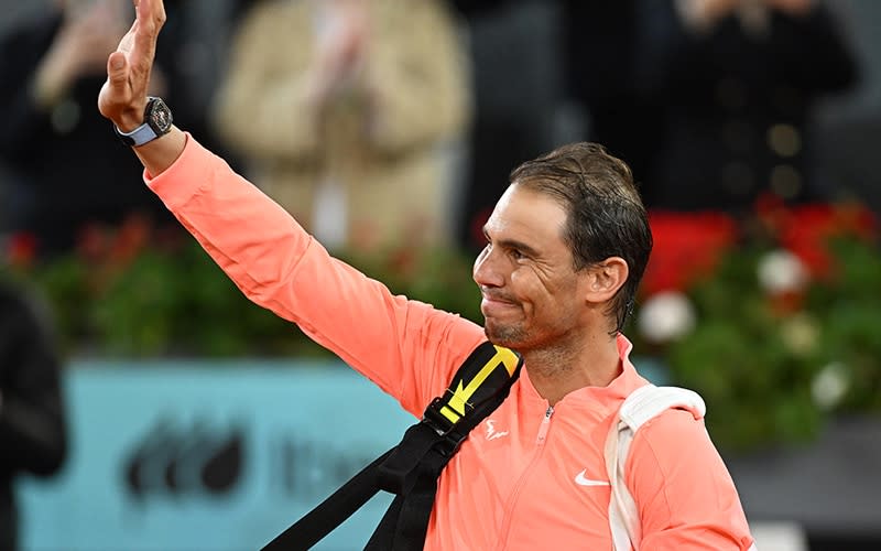 Rafa Nadal, emocionado en su último partido en Madrid