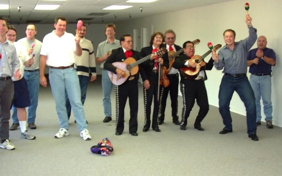 Musk said SpaceX had come a long way since it was just a 'carpet and a mariachi band' - Credit: SpaceX