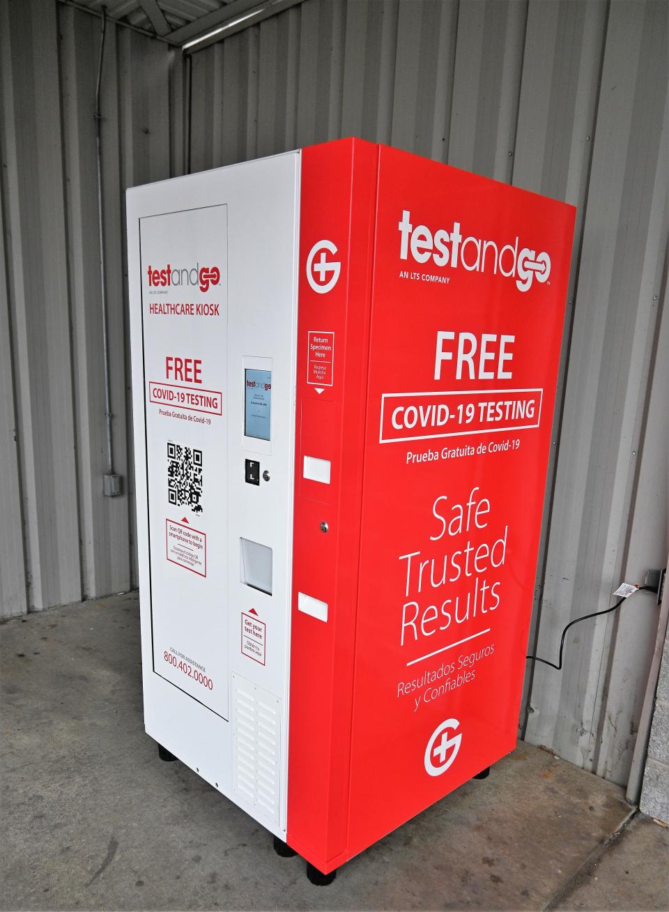 This free testing kiosk sits next to the Goodwill store in Coldwater off N. Willowbrook Road.