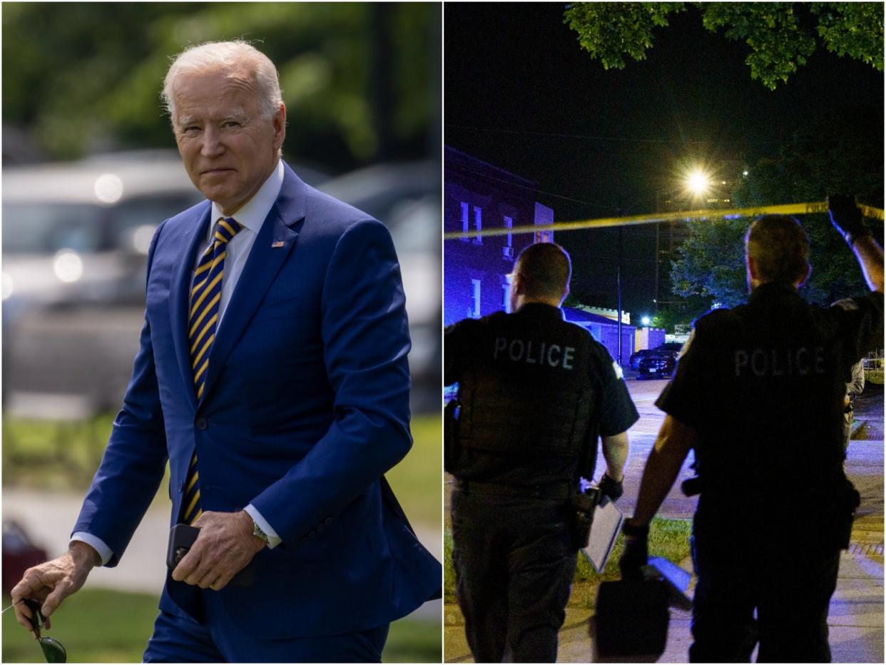 President Joe Biden will focus his public events on Wednesday on combatting crime.  (AP)