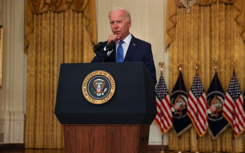 U.S. President Joe Biden speaks about the economy at the White House in Washington