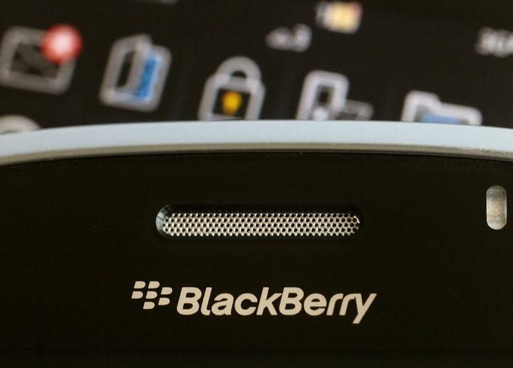 A Blackberry smartphone is displayed in this August 12, 2010 illustrative photo. REUTERS/Bobby Yip/File Photo