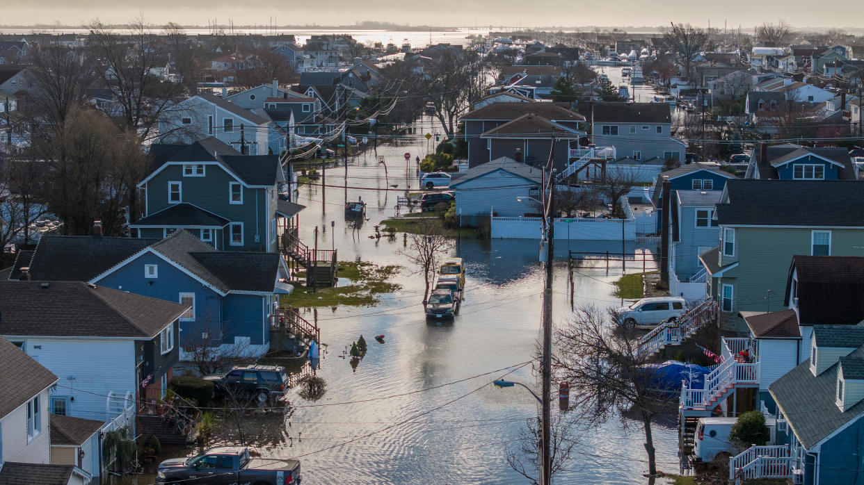  Flooding in the neigborhood of Freeport, Long Island on Jan. 13, 2024. 