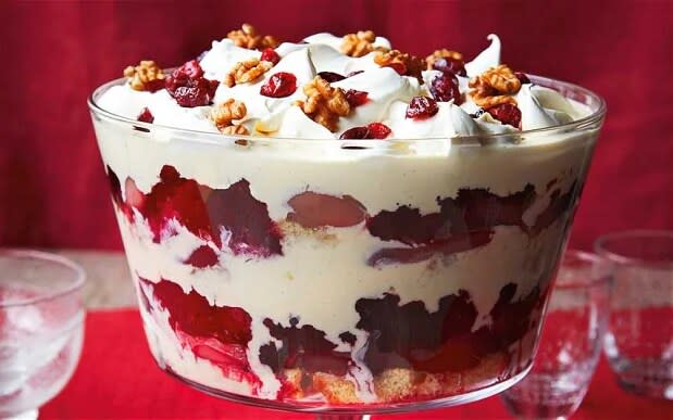 Cranberry, pear and port trifle  - Yuki Sugiura