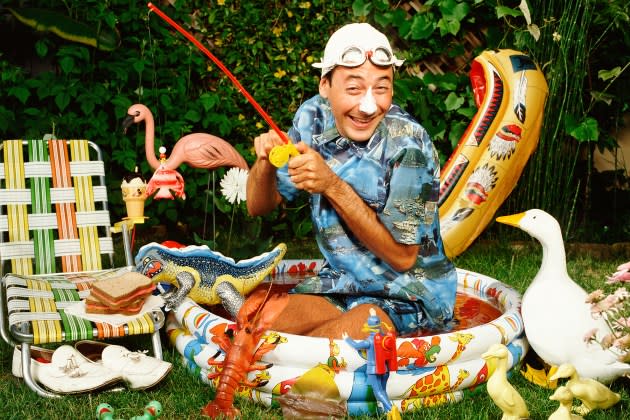 pee-wee-herman-manchild.jpg Portrait Of Pee-Wee Herman Fishing In Kiddie Pool - Credit: Bonnie Schiffman/Getty Images