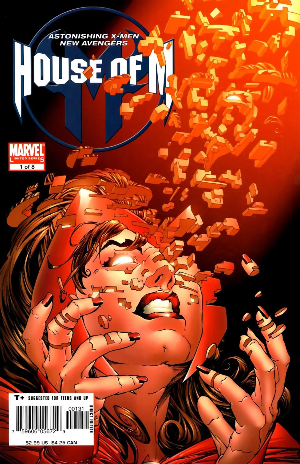 House of M cover with Scarlet Witch coming apart