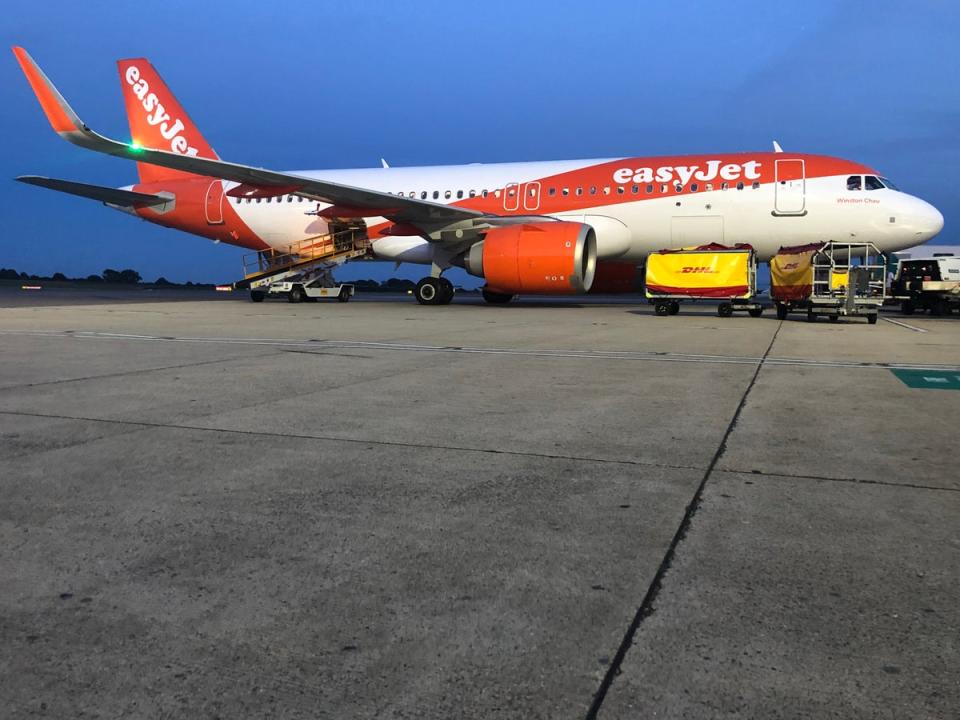 An easyJet flight to Rome was the first to depart after a two-hour delay (Simon Calder)