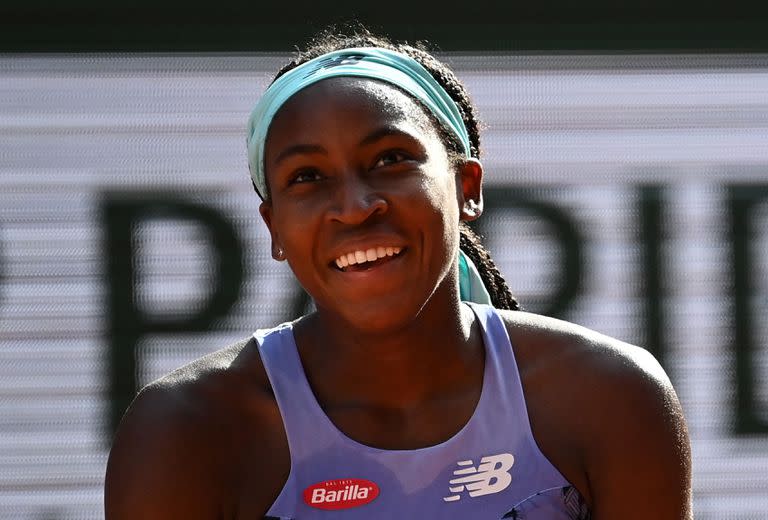 Todo sonrisas para Coco Gauff, la joven estadounidense que llegó a la final de Roland Garros