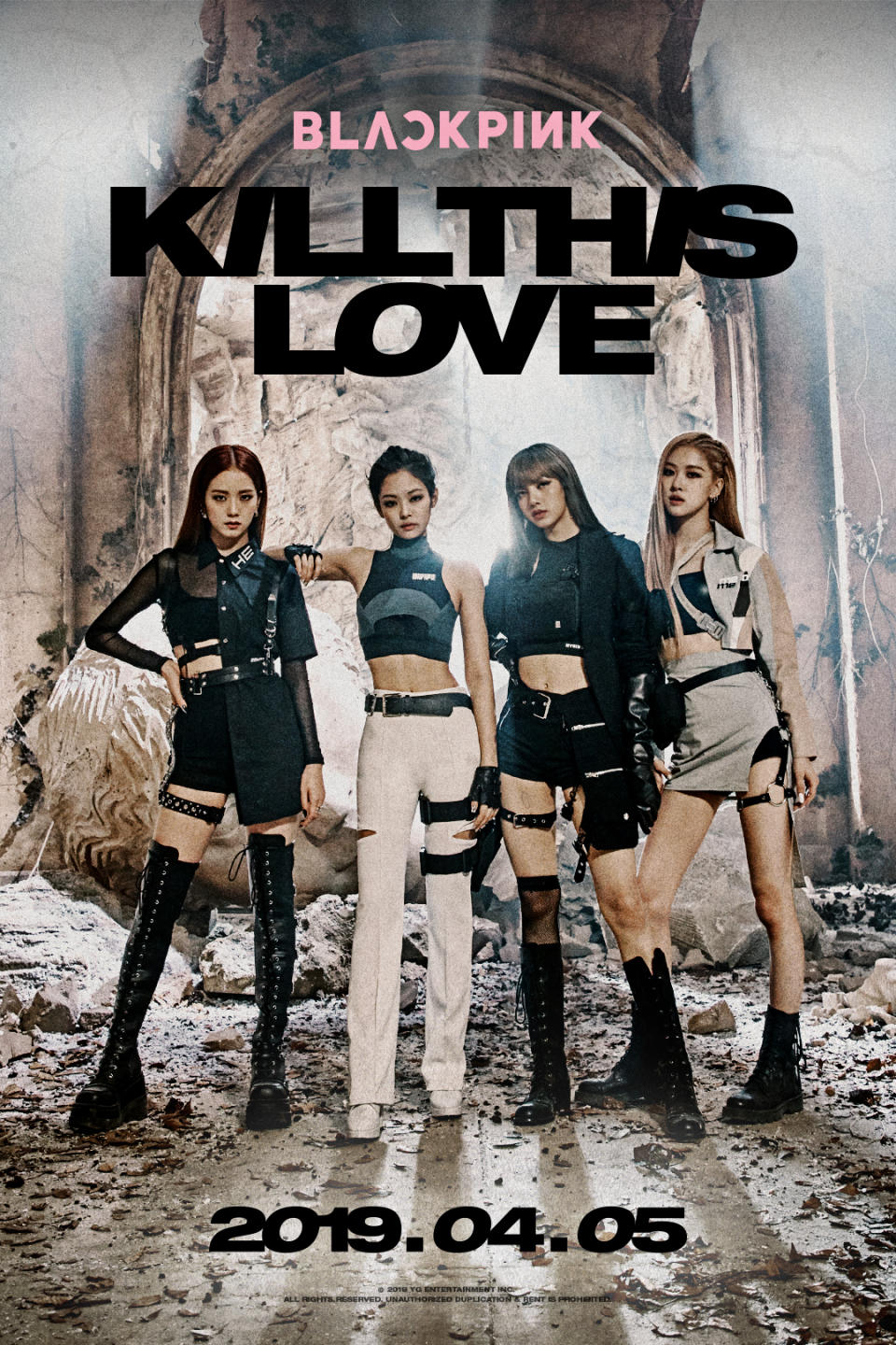 BLACKPINK 在海外巡演期間與 YG 身處輿論焦點之際突襲回歸，新作品〈Kill This Love〉可謂肩負不小責任，光是預告照就氣勢十足！