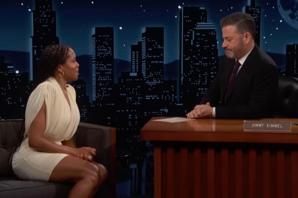 Jimmy Kimmel was visibly emotional talking to Regina King. Jimmy Kimmel Live / ABC