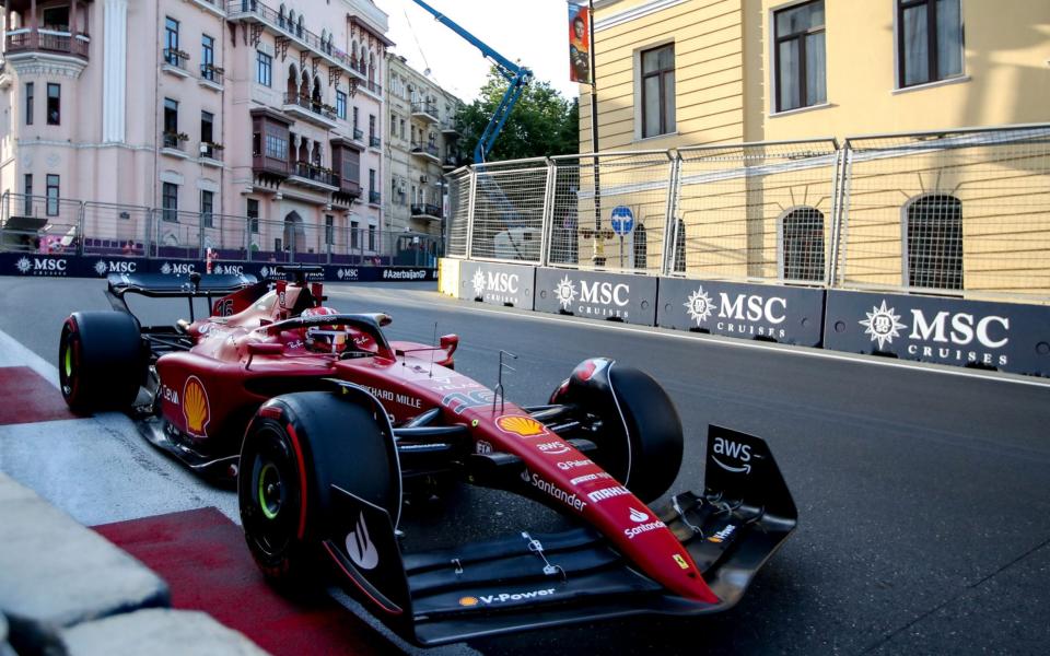 Mandatory Credit: Photo by ALI HAIDER/EPA-EFE/Shutterstock (12981262dr) Monaco's Formula One driver Charles Leclerc of Scuderia Ferrari in action during qualifying of the Formula One Grand Prix of Azerbaijan at the Baku City Circuit in Baku, Azerbaijan, 11 June 2022. The Formula One Grand Prix of Azerbaijan will take place on 12 June 2022 - ALI HAIDER/EPA-EFE/Shutterstock 