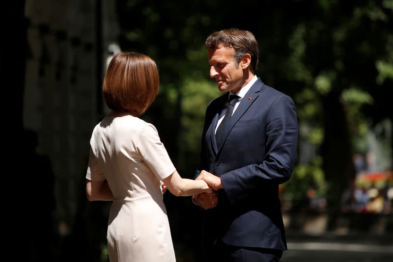 French President Emmanuel Macron visits Moldova