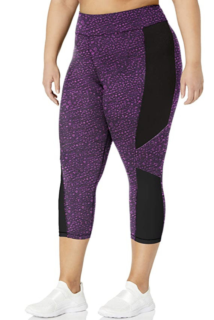 6) Just My Size Active Pieced Stretch Capri Leggings