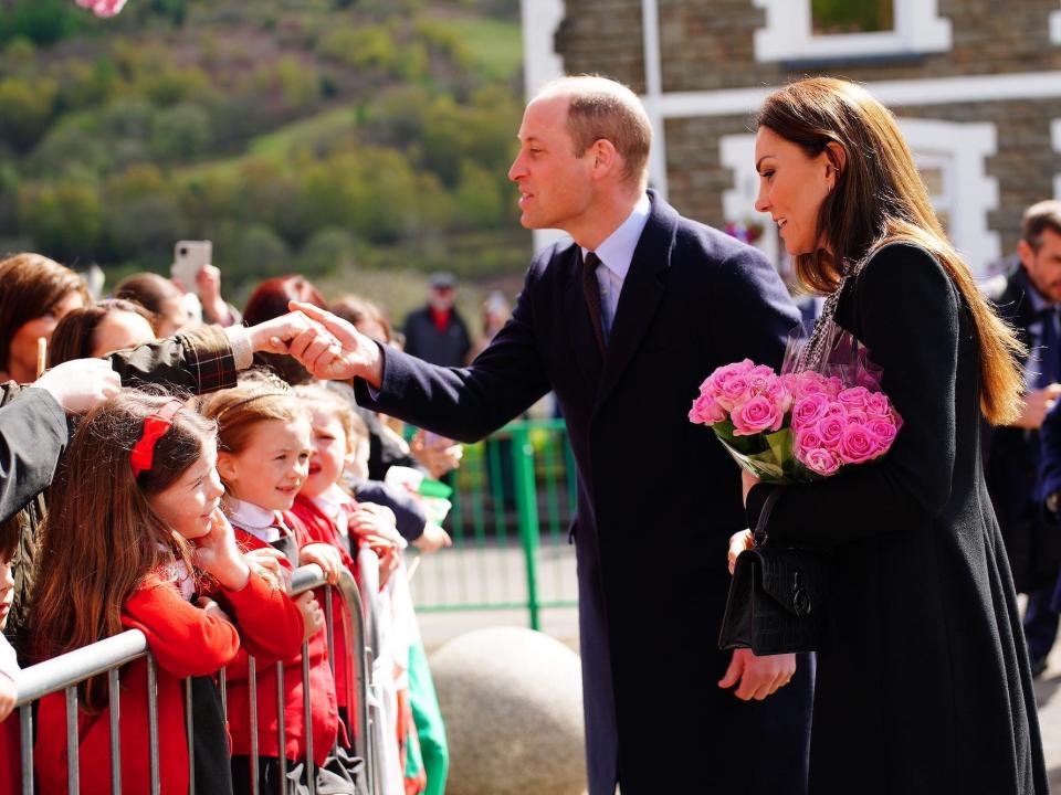 Prince William and Kate Middleton in Aberfan in Wales, England.