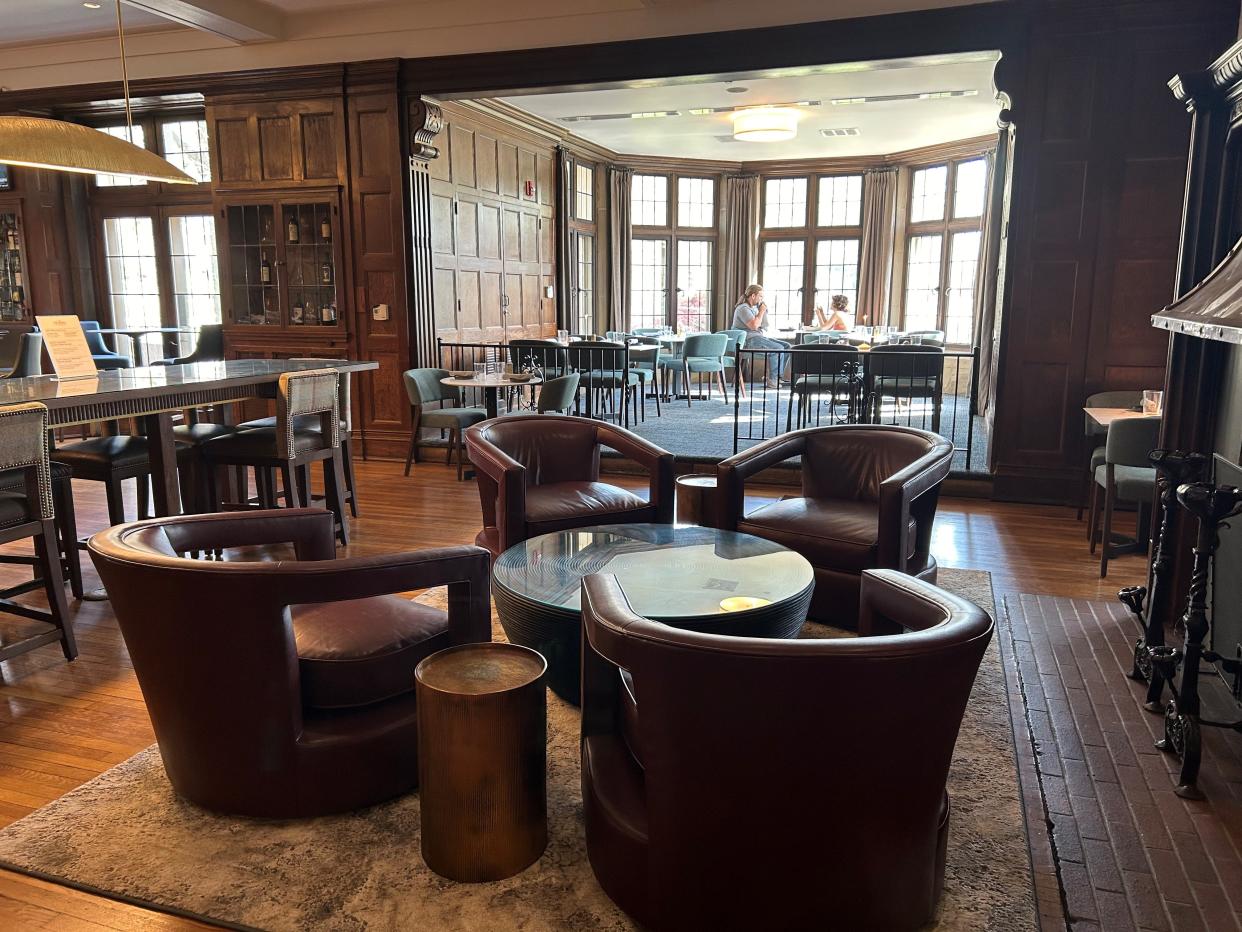 After a renovation earlier this year, The Tavern at the Granville Inn now features upgraded lighting and comfortable lough chairs by the fireplace. The renovation was a way to bring modern touches to the historic inn.