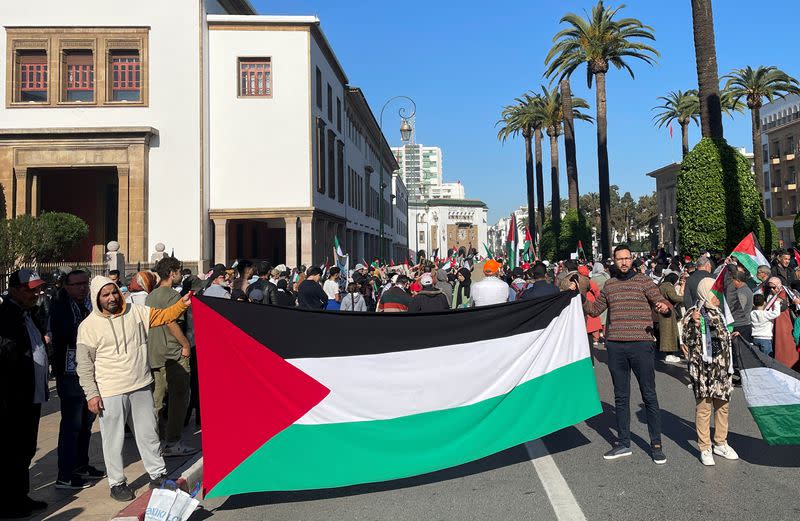 Protest in support of Palestinians in Gaza, in Rabat