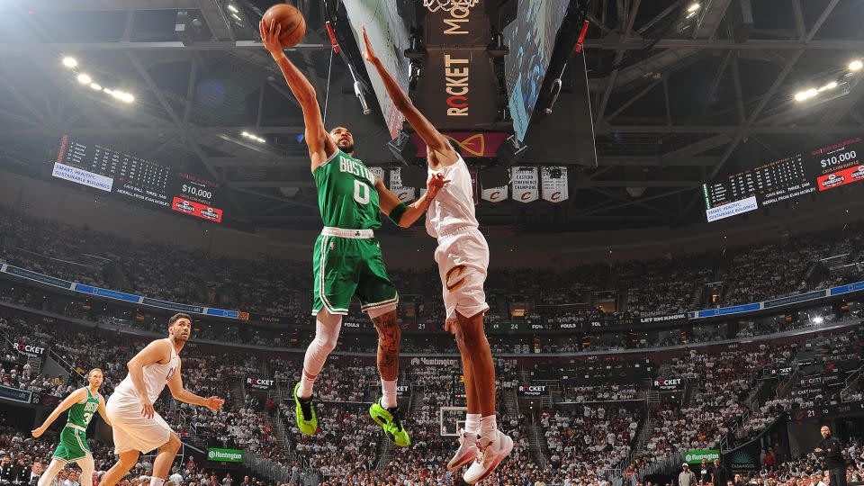 Jayson Tatum scored a game high 33 points for the Celtics. - Brian Babineau/NBAE/Getty Images