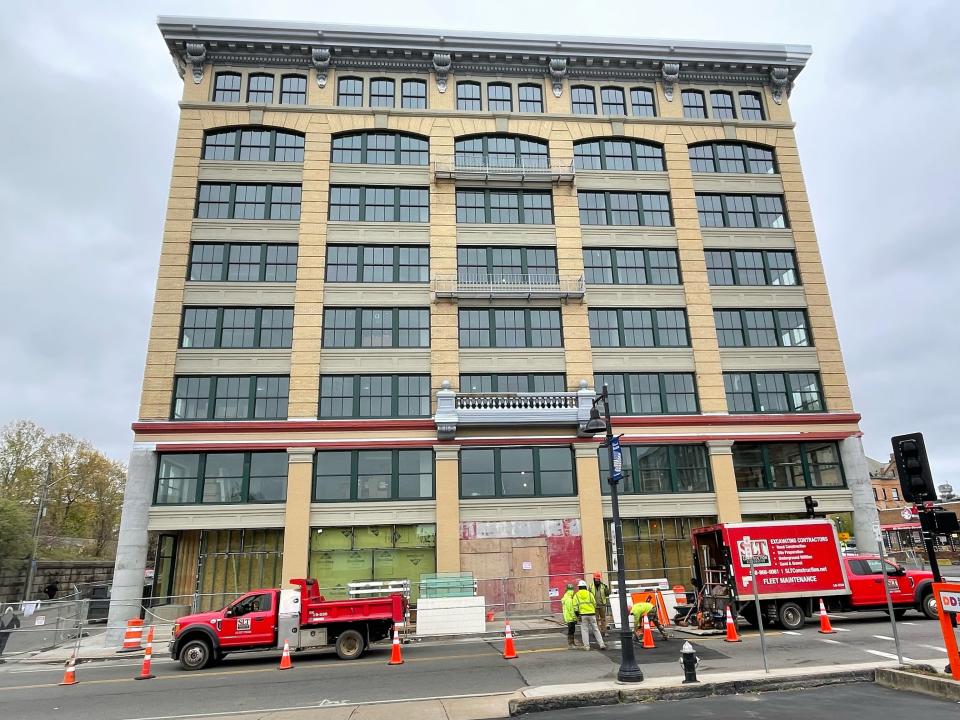 The Anglim, an 8-story building at 93 Center St. in downtown Brockton, is under construction and is planned to be completed by summer 2023. Of the future 55 apartments, 11 units will be reserved for low-income tenants.