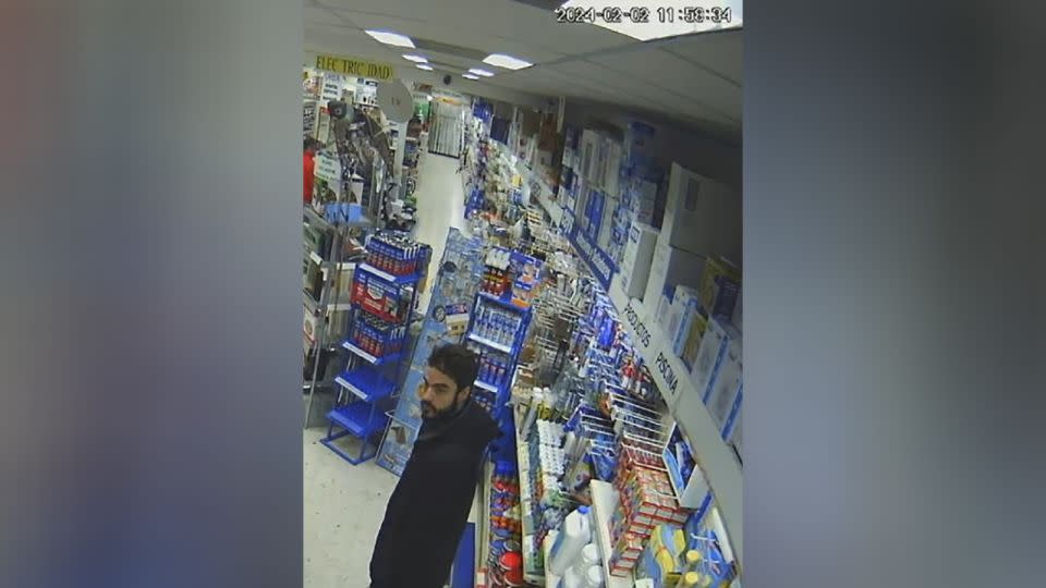 Prosectors allege video shows a man resembling David Knezevich in a Madrid hardware store on February 2, 2024. - U.S. Attorney’s Office, Miami/AP