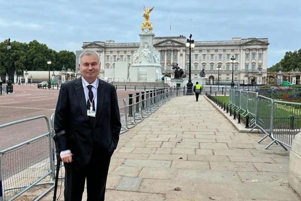 Holmes is now walking with a stick following surgery (Eamonn Holmes/Instagram)