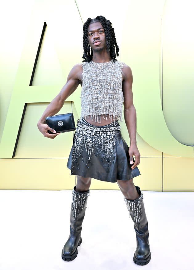 Lil Nas X at a Versace fashion show Thursday in Los Angeles.