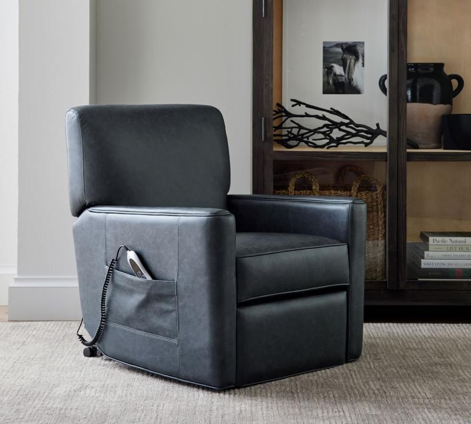 2) Irving Square Arm Leather Power Lift Recliner