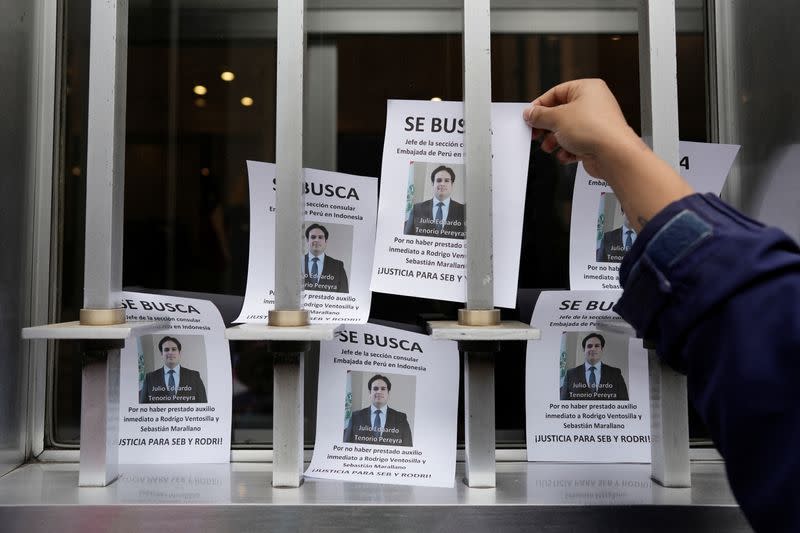 Protest to demand justice for the dead of Peruvian activist for transgender rights Rodrigo Ventosilla, in Lima