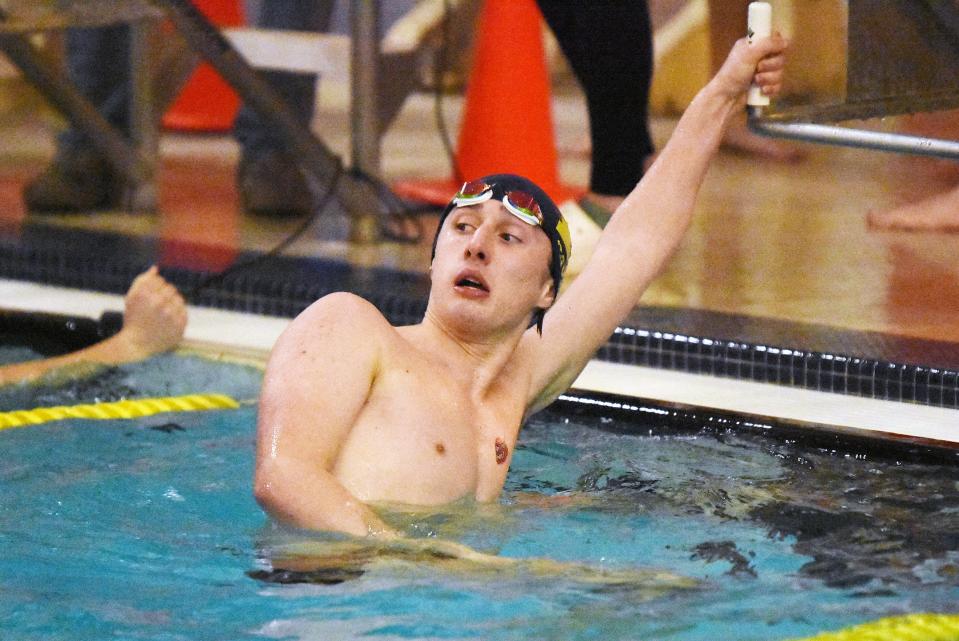 Hartland's Issac Davis leads Livingston County swimmers in the 50- and 100-yard freestyle.